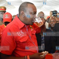 President Uhuru Kenyatta during the groundbreaking ceremony of the Ksh.15B EABL plant