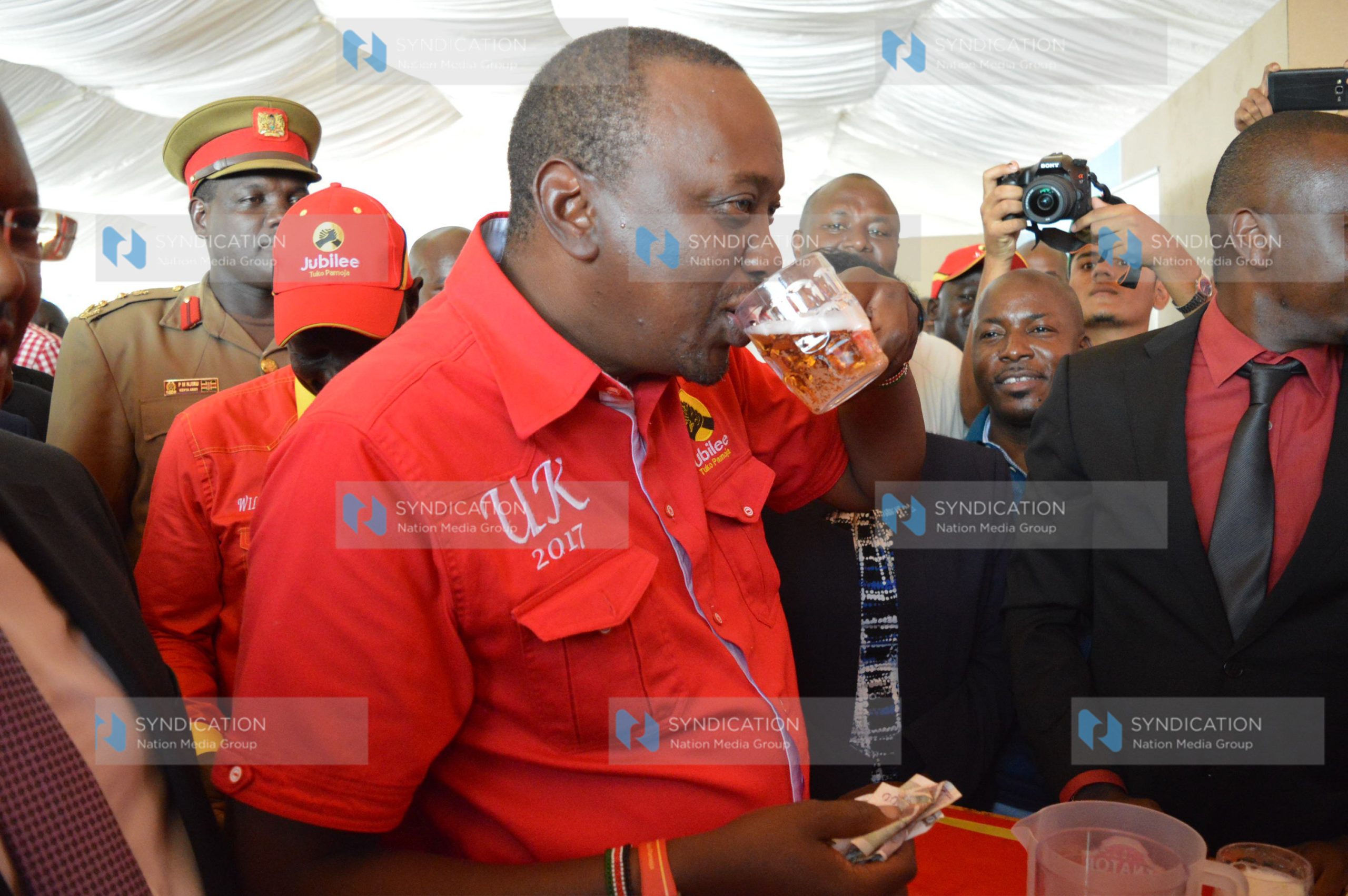 President Uhuru Kenyatta during the groundbreaking ceremony of the Ksh.15B EABL plant