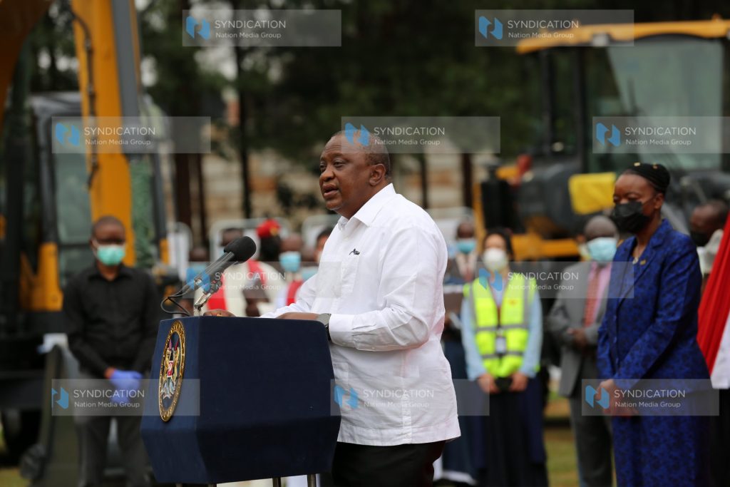 President Uhuru Kenyatta during the groundbreaking ceremony