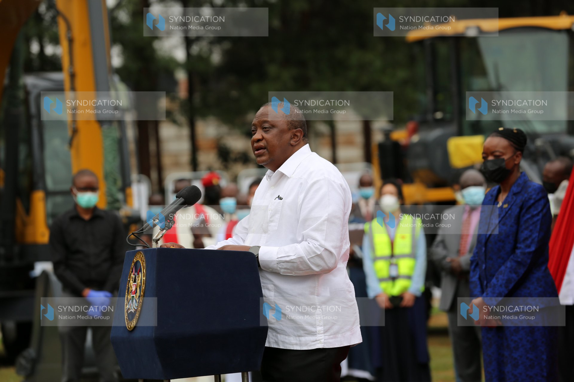 President Uhuru Kenyatta during the groundbreaking ceremony