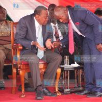 Kisumu Central MP Hon Ken Obura chats with President Uhuru Kenyatta