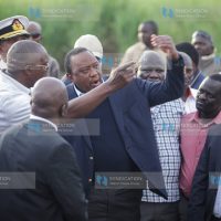 President Uhuru Kenyatta at Muhoroni where he went to commission Oroba bridge