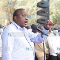 President Uhuru Kenyatta addresses his supporters