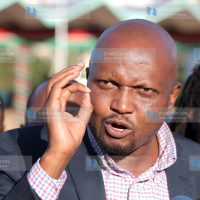 Gatundu South MP Moses Kuria addressing the media