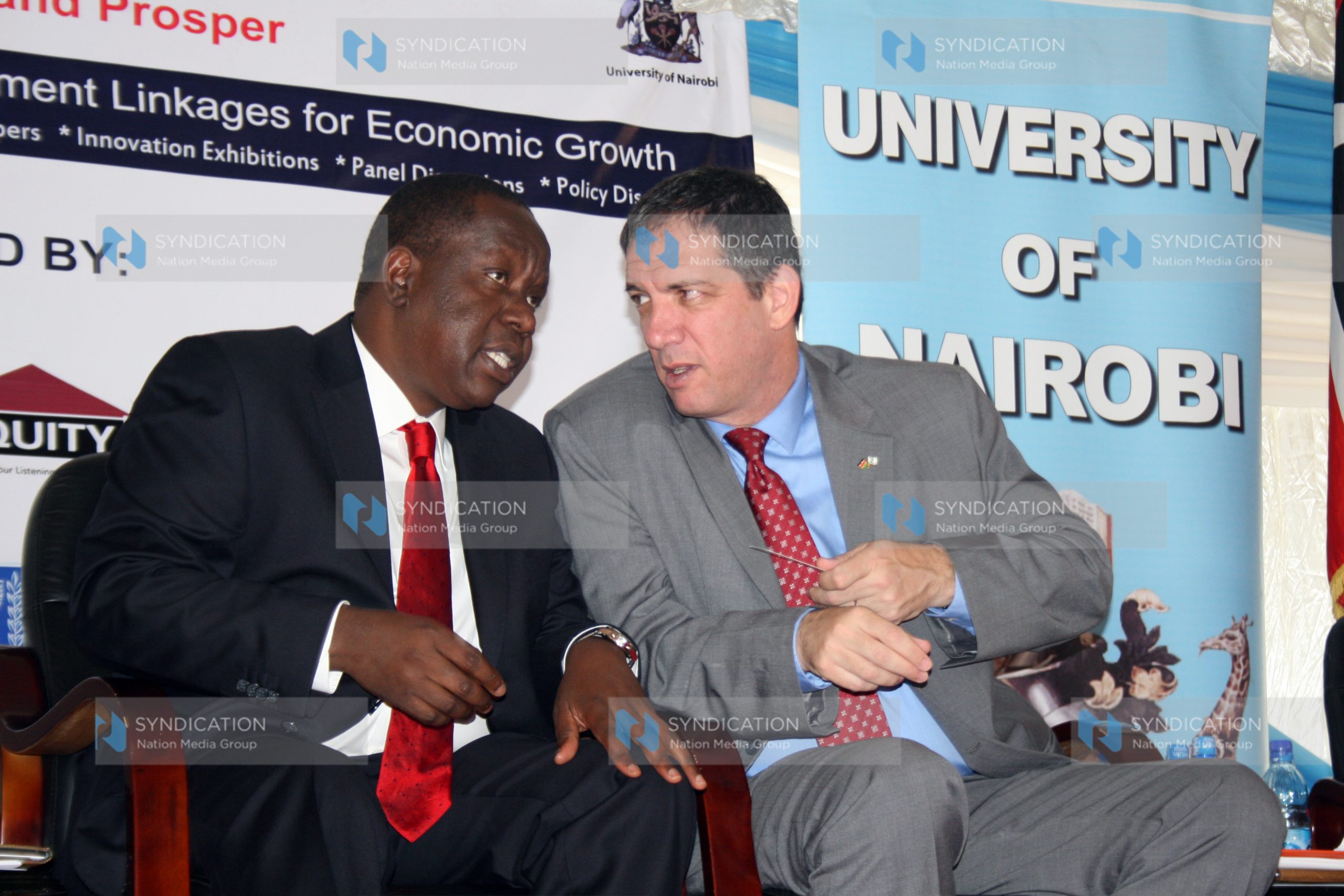 Cabinet Secretary, Ministry of ICT Dr. Fred Matiang’i and Israel Ambassador to Kenya Yahel Vilan