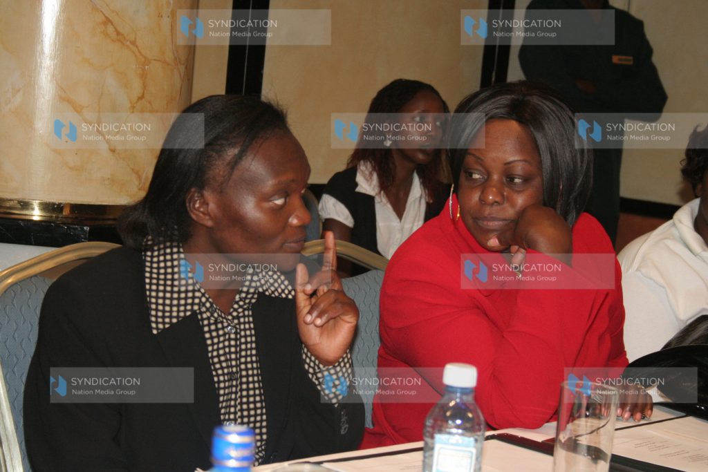 Nominated MP Millie Odhiambo and FIDA executive director Patricia Nyaundi