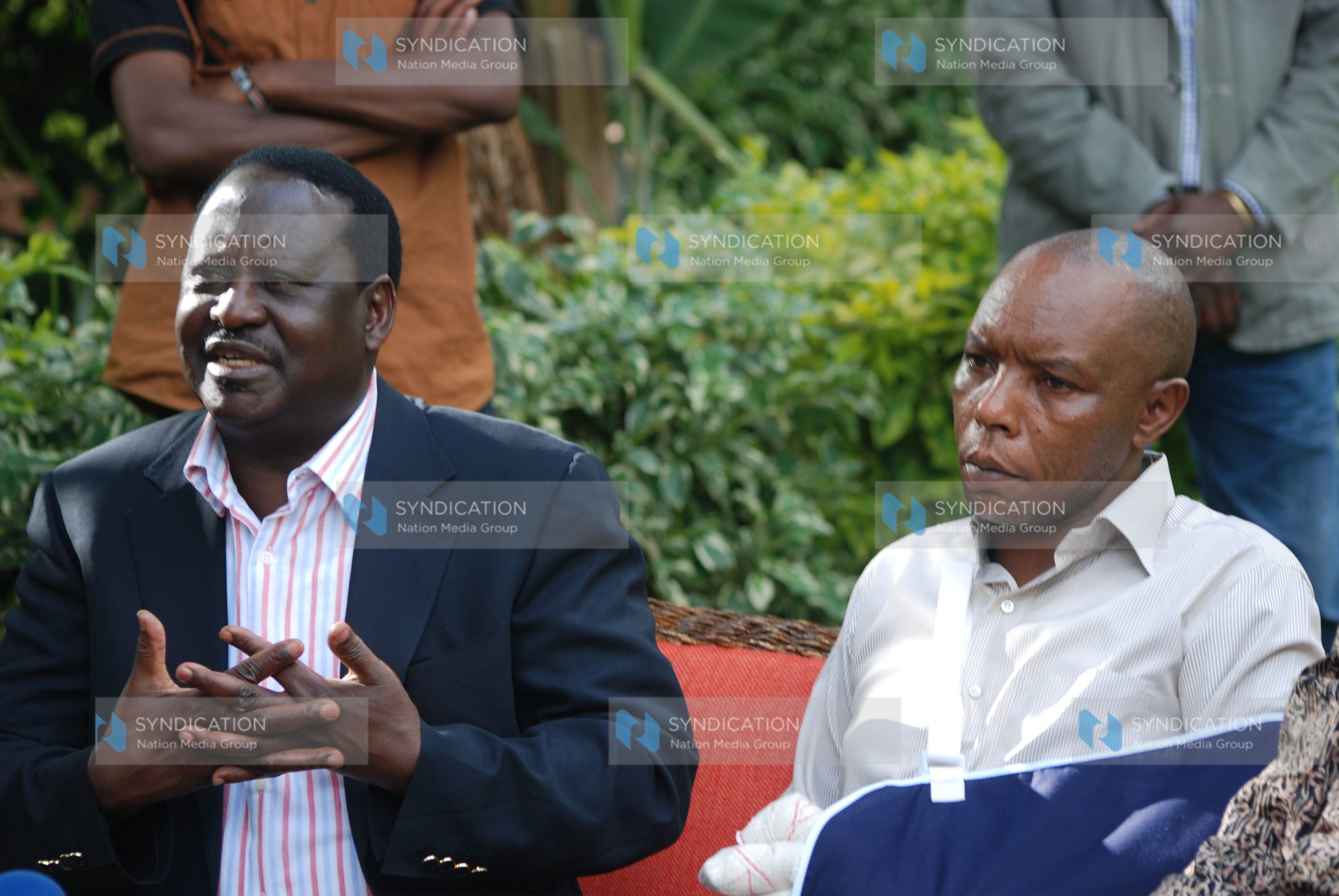CORD leader Raila Odinga addresses the press