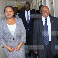 Cabinet Secretary for Devolution and Planning Anne Waiguru with Government of Lesotho Minister of Public Service Dr. Motloheloa Phooko