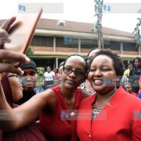 Kirinyaga Governor Anne Waiguru takes selfies with Ward female administrators