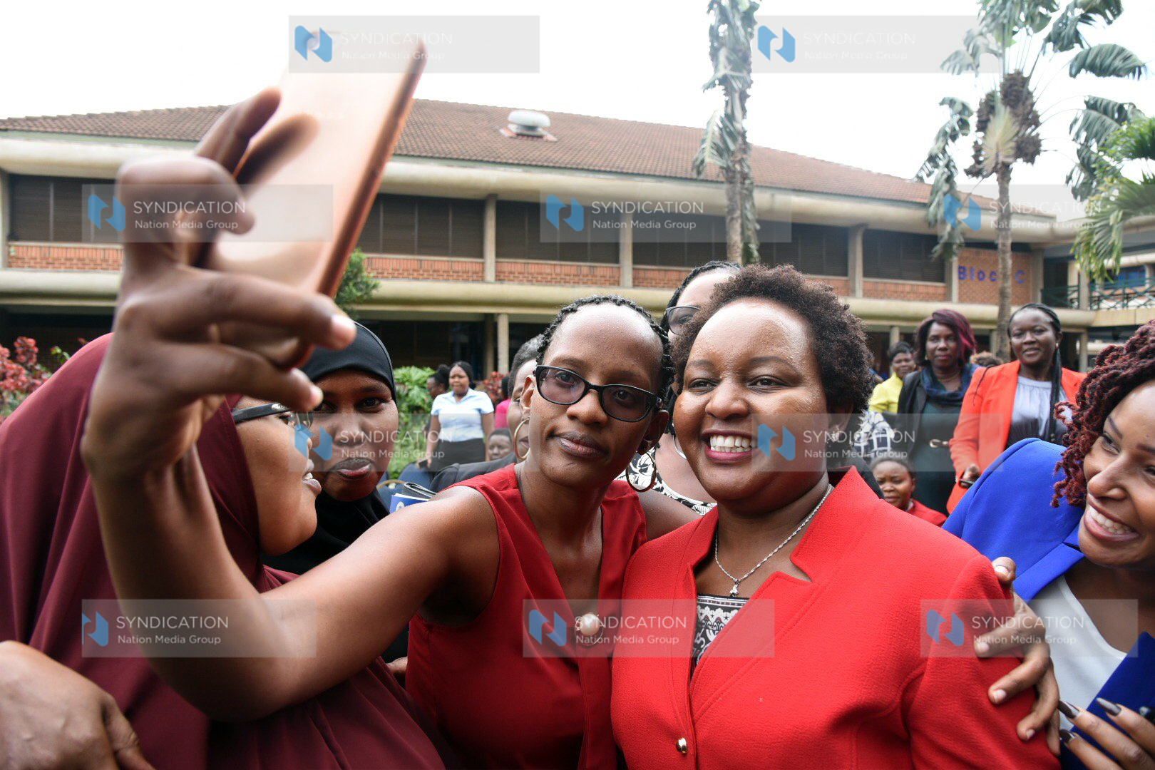 Kirinyaga Governor Anne Waiguru takes selfies with Ward female administrators