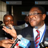 Attorney General Amos Wako addresses the media