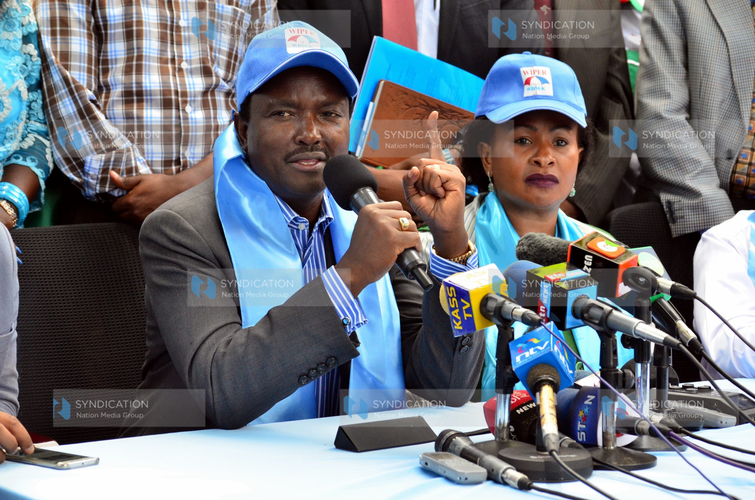 Wiper Party Leader Kalonzo Musyoka addressing media