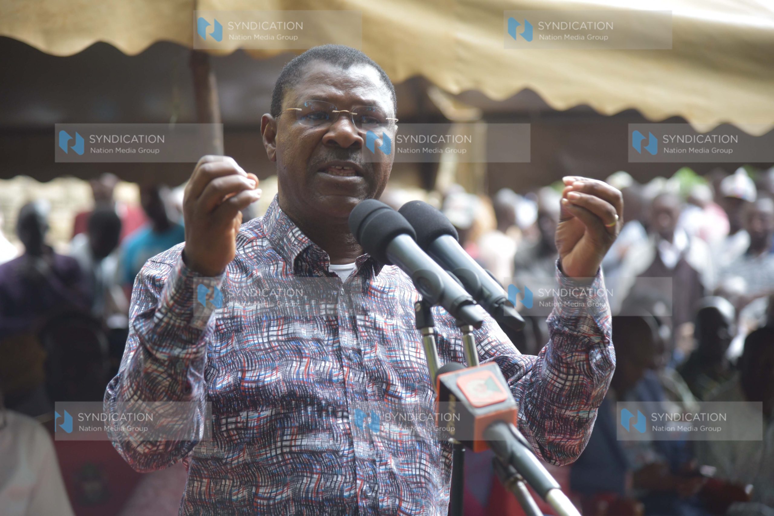 National Assembly Speaker Moses Wetangula addresses congregants
