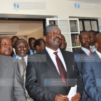 ODM deputy party leader Musalia Mudavadi is joined by Bony Khalwale and Trade Minister Moses Wetangula