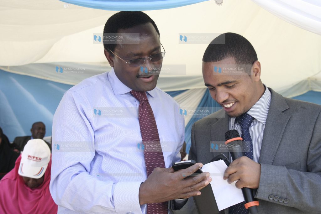 Launch of SMS line 8101 at the party offices