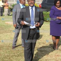 Kalonzo Musyoka arrives for a media briefing Wiper house