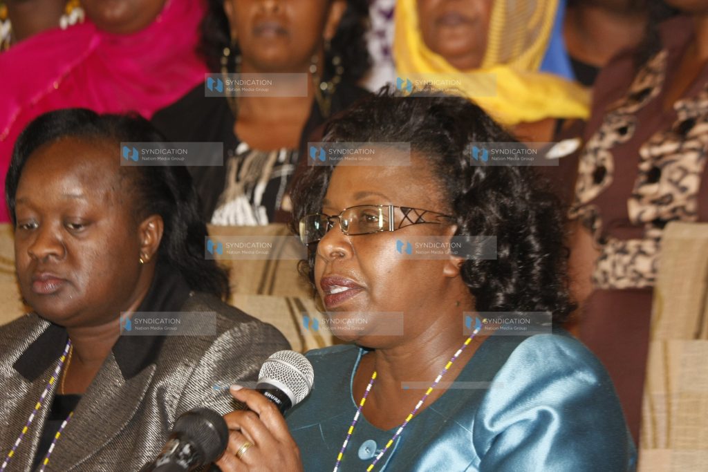 Deputy Speaker Joyce Laboso addresses the media