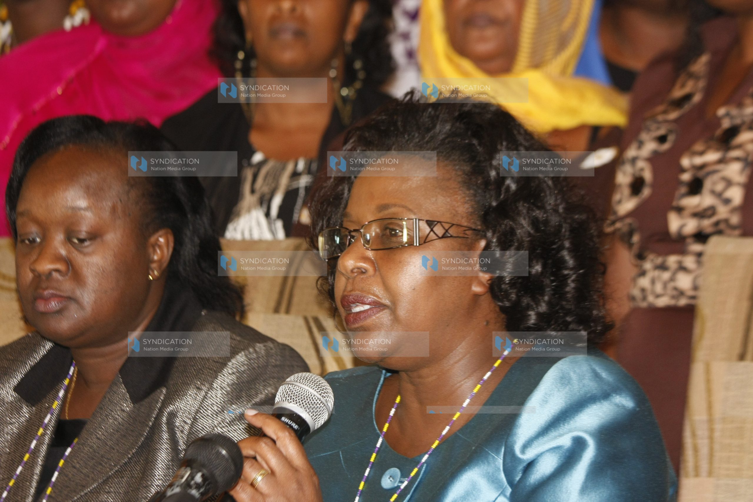 Deputy Speaker Joyce Laboso addresses the media