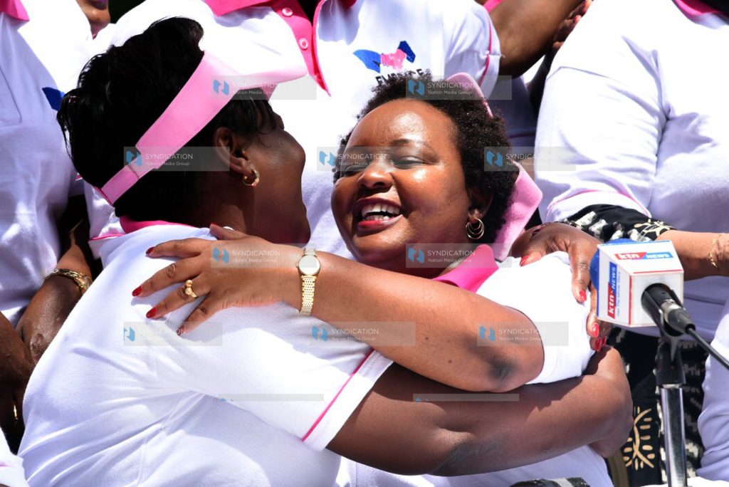 A press conference by women politicians from different political parties