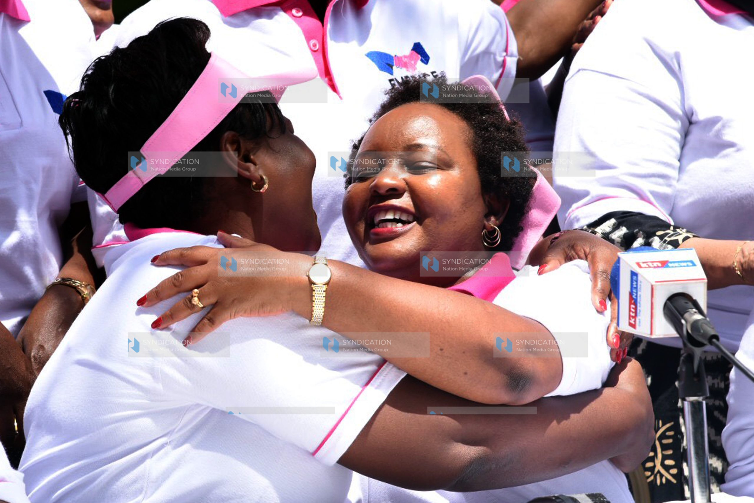A press conference by women politicians from different political parties