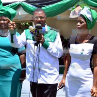 Ford Kenya Party leader Moses Wetangula (centre) addresses guests