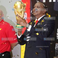 President Uhuru Kenyatta with the FIFA World Cup Trophy