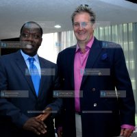 A press briefing at the Hilton Hotel