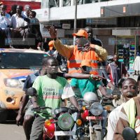 Boda-boda operators during a campaign procession