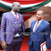Prof. Tom Ojienda [L] and Tana River Senator elect Danson Mungatana
