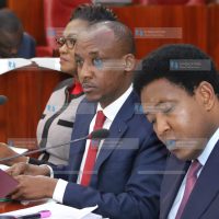 Senate ad-hoc committee chairperson Senator Mutula Kilonzo Jr. (center) during committee session
