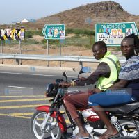 A boda-boda rider ferries a passenger at Kawalase in Lodwar town, Turkana County
