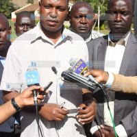 Abagusii community living in Uasin Gishu County address the press in Eldoret Town