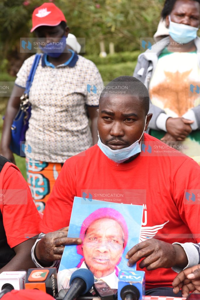 Phillip Kimunya, who sustained burns when Kiambaa Kenya Assemblies of God Church in Eldoret, Uasin Gishu County was burnt