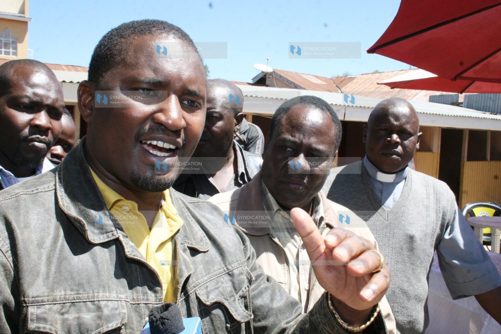 Mwangi Kiunjuri (left), GNU Party leader