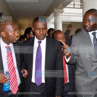 Former Meru governor Peter Munya his lawyers Okong'o Omogeni and Tom Ojienda
