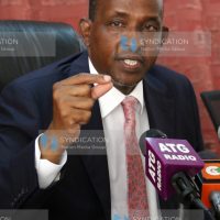 National Assembly Majority Leader Aden Duale address the media