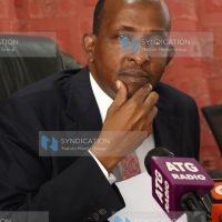 National Assembly Majority Leader Aden Duale address the media