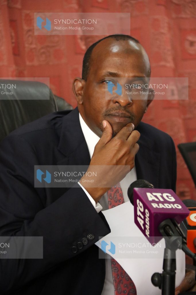 National Assembly Majority Leader Aden Duale address the media