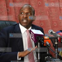 National Assembly Majority Leader Aden Duale address the media