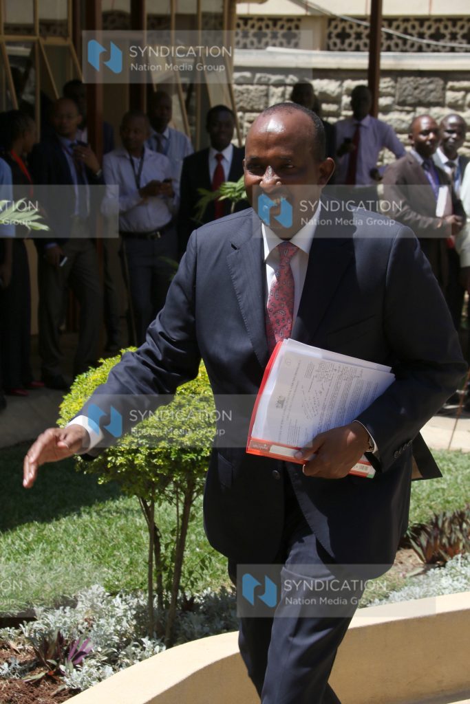 National Assembly Majority Leader Aden Duale after addressing the media