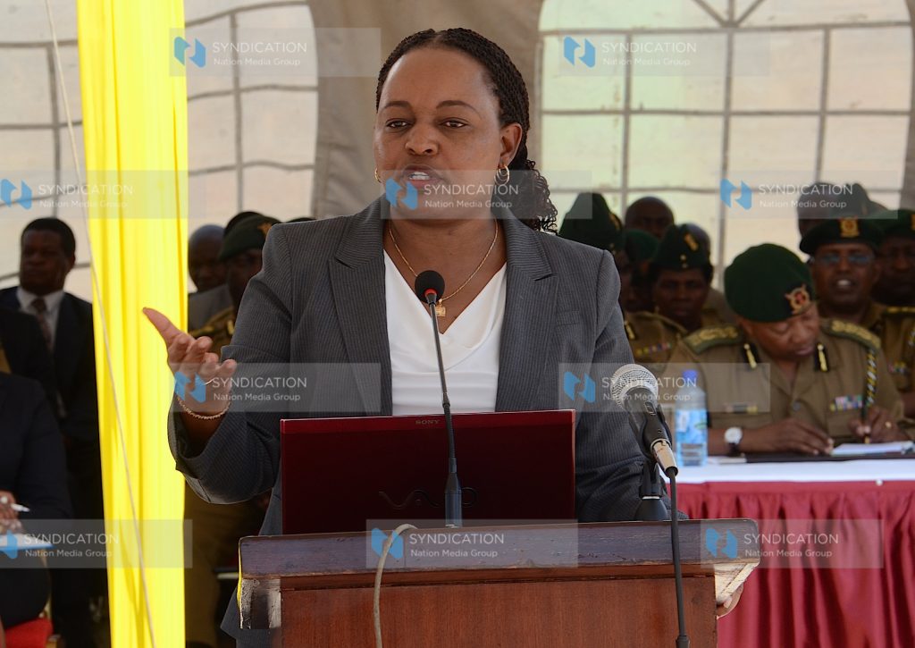 Cabinet Secretary Anne Waiguru addresses NYS servicemen and women
