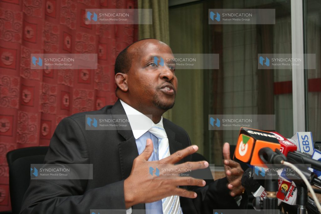 Dujis MP Aden Duale  addressing a press conference