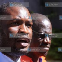 ODM party Secretary General Edwin Sifuna (left) address the media