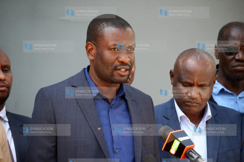 ODM Secretary General Edwin Sifuna addressing journalists
