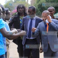 ODM aspirant Babu Owino (2nd right) and his lawyer Edwin Sifuna (center)