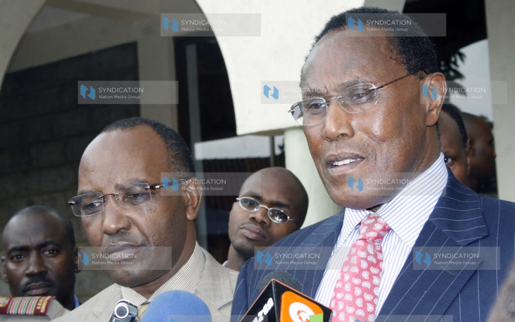 Prof George Saitoti and his Permanent Secretary Francis Kimemia