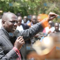 Suspended Higher Education Minister William Ruto, addresses members of the public