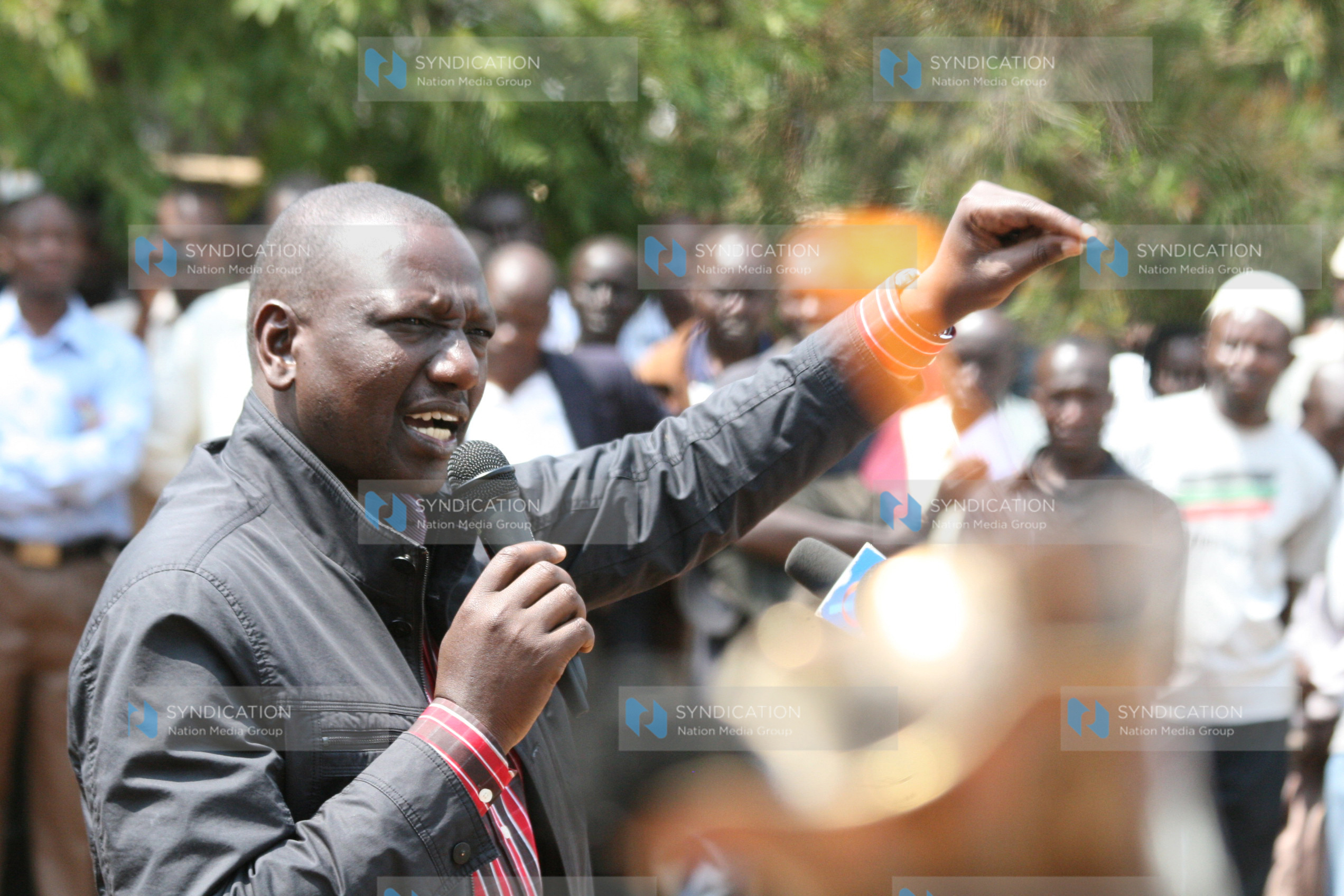 Suspended Higher Education Minister William Ruto, addresses members of the public
