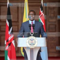President William Ruto addressing journalists at State House