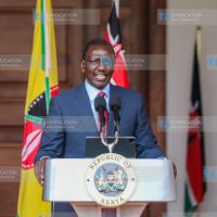 President William Ruto addressing journalists at State House